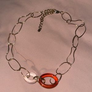 simple gold chain and clear charms necklace